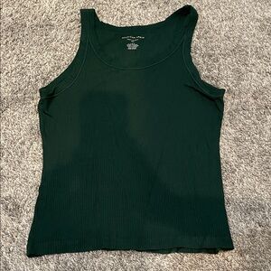 American Eagle Outfitters size large Dark Green Ribbed Tank Top